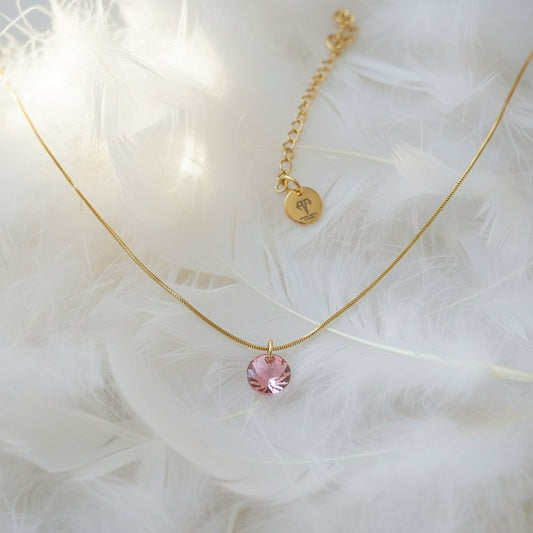 Collar Punto de luz Rosé, Oro Cristal