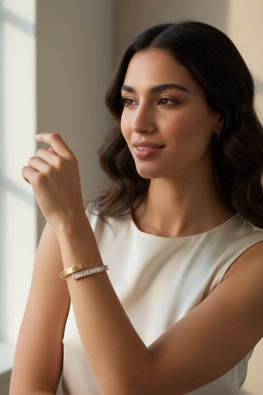 Pulsera Cleopatria , Oro Cristal