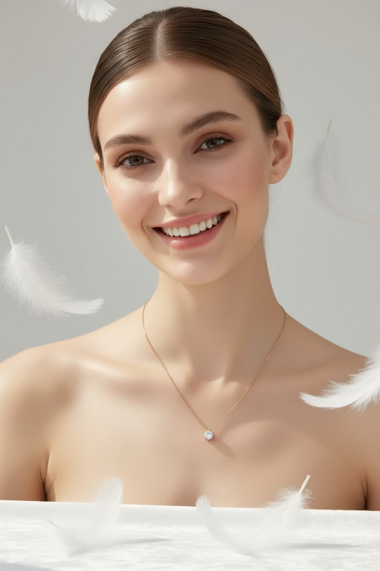 Collar Punto de luz, Oro Cristal
