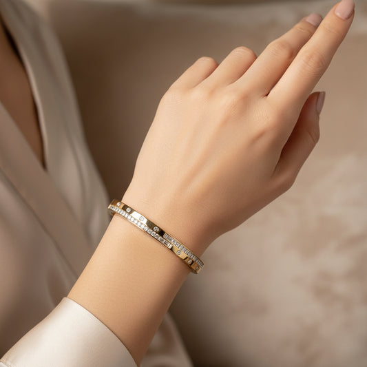 Pulsera Aisha , Oro Cristal