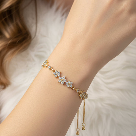 Pulsera Tenis Margarita Oro
