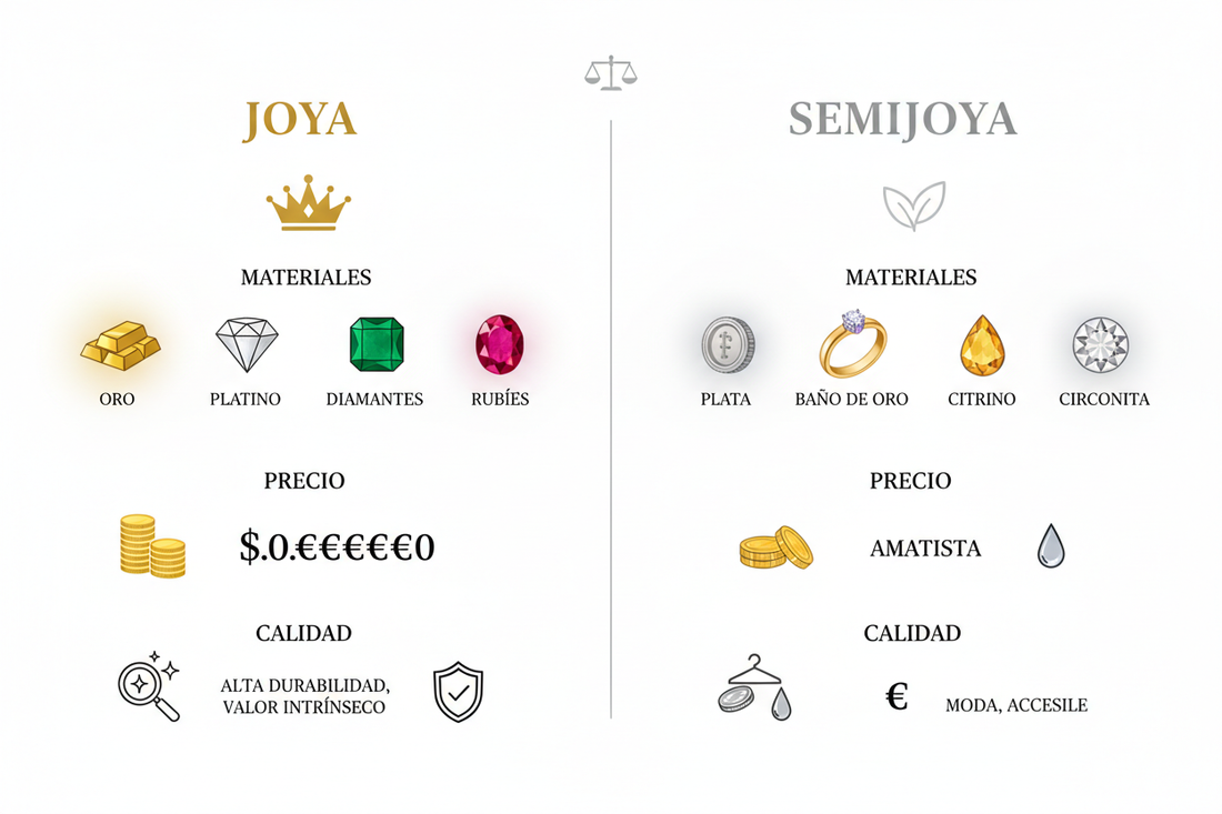 DIFERENCIA ENTRE UNA JOYA Y UNA SEMIJOYA