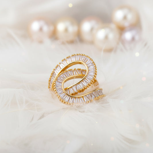 Anillo Octavia, Oro Cristal Genuino