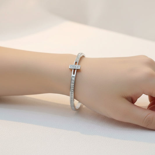 Pulsera Ledya Plata Cristales