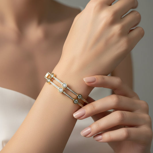 Pulsera Mayra, Oro Cristal