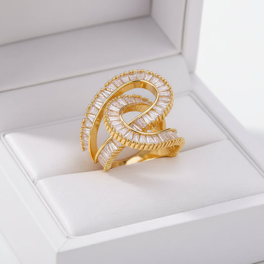 Anillo Octavia, Oro Cristal Genuino