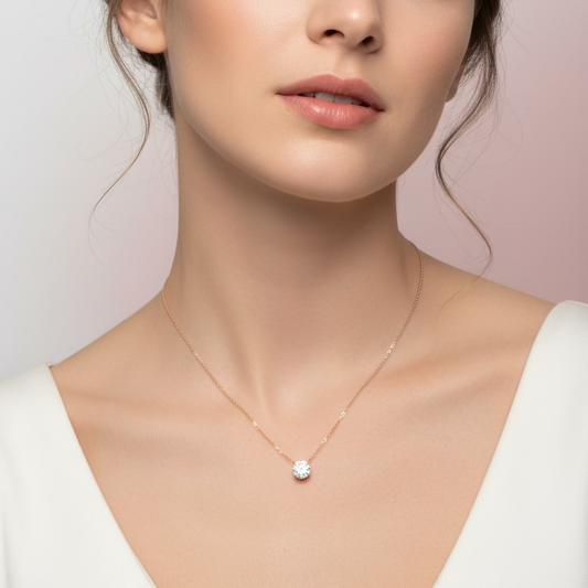 Collar Punto de luz, Oro Cristal