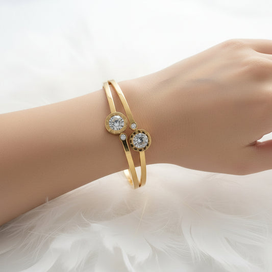 Pulsera Lucero, Oro Cristal