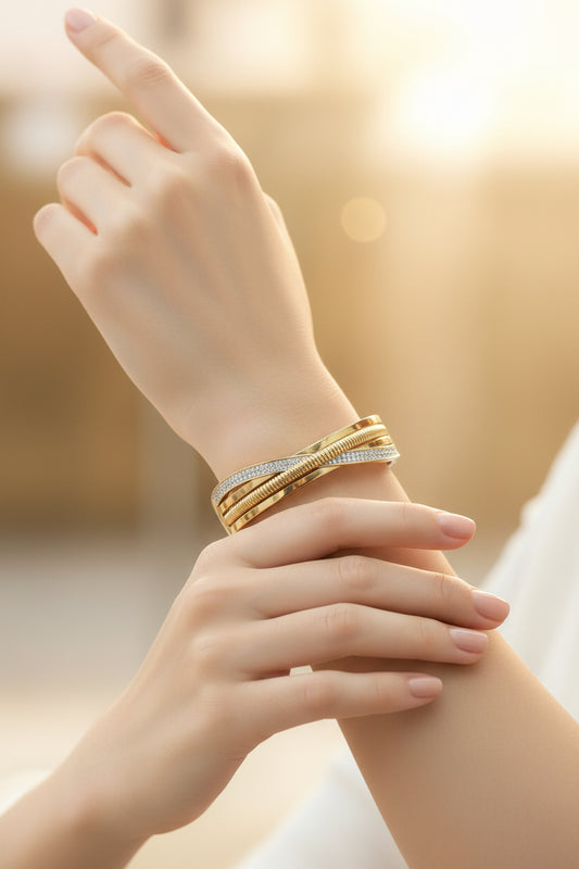 Pulsera Dafne, Oro Cristal