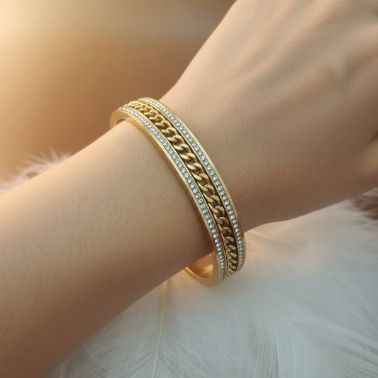 Pulsera Silsila , Oro Cristal